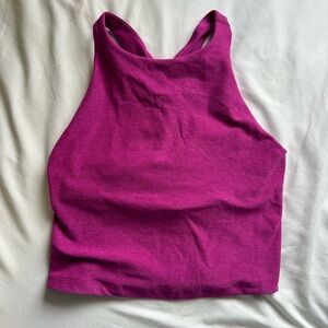 Beyond Yoga High-Neck Cropped Tank - Fuchsia